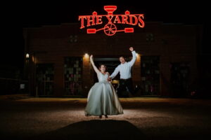 Rail Yards Bride and Groom Light Up Sign Jumping 1 300x200