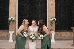 arranged elegance bride bridal party white bouquets 1 300x200